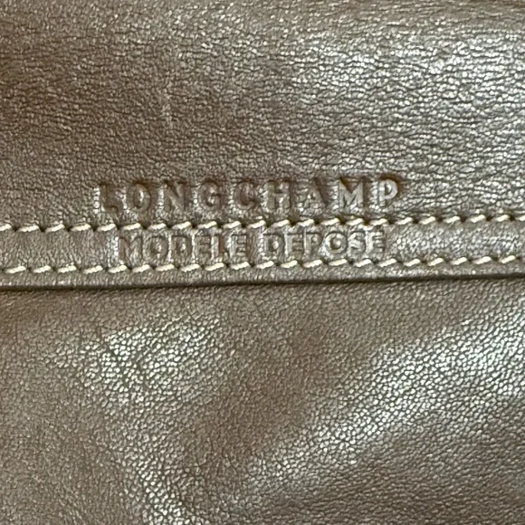 Longchamp Modele Depose Dark Brown Leather tote/shoulder Bag silver hardware - Picture 14 of 16